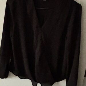 Banana Republic Black Wrap Top